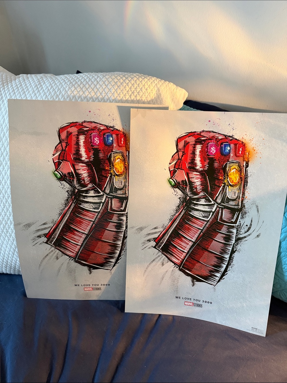 Set of 2 Red Infinity Gauntlet - 2019 Marvel The Avengers Endgame War Posters